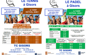 Tarif estival 2026